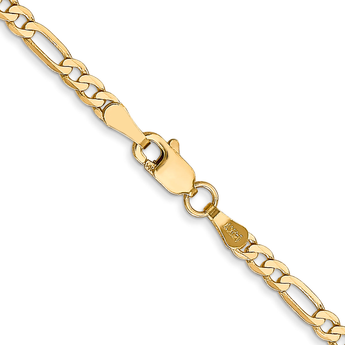 Gold (10K & 14K) Flat Figaro Chain - 14k Yellow Gold / 16 in / 2.75 mm