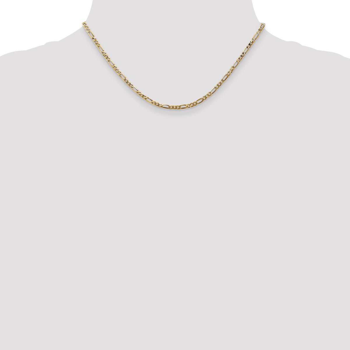 Gold (10K & 14K) Flat Figaro Chain - 14k Yellow Gold / 16 in / 2.75 mm