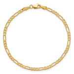 Gold (10K & 14K) Flat Figaro Chain Bracelet - 14k Yellow Gold / 6 in / 2.75 mm