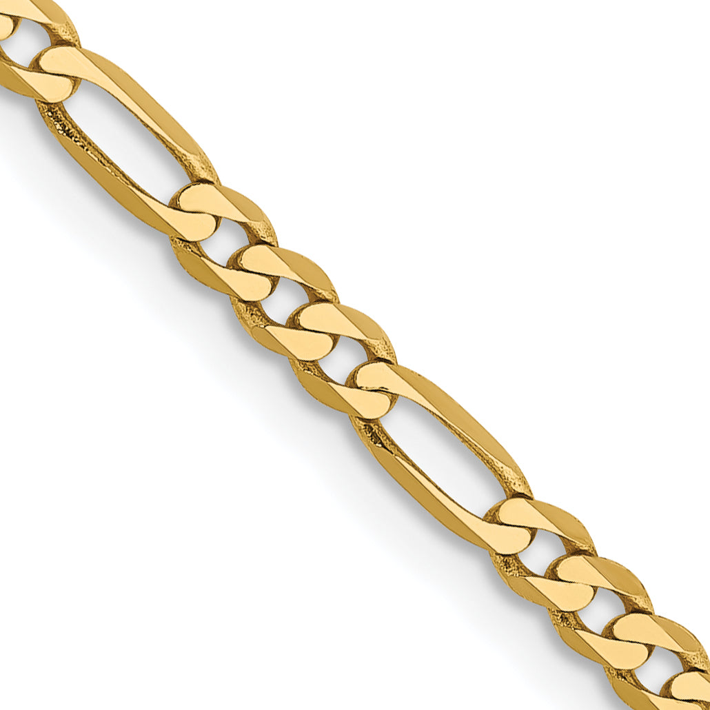 Gold (10K & 14K) Flat Figaro Chain - 14k Yellow Gold / 16 in / 2.75 mm