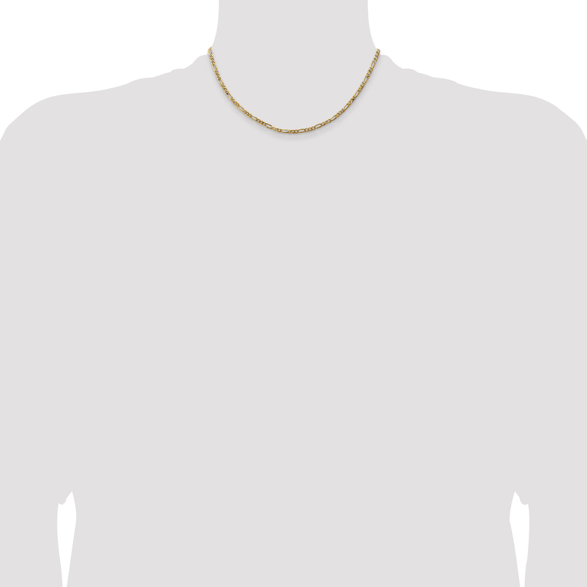 Gold (10K & 14K) Flat Figaro Chain - 14k Yellow Gold / 16 in / 3 mm