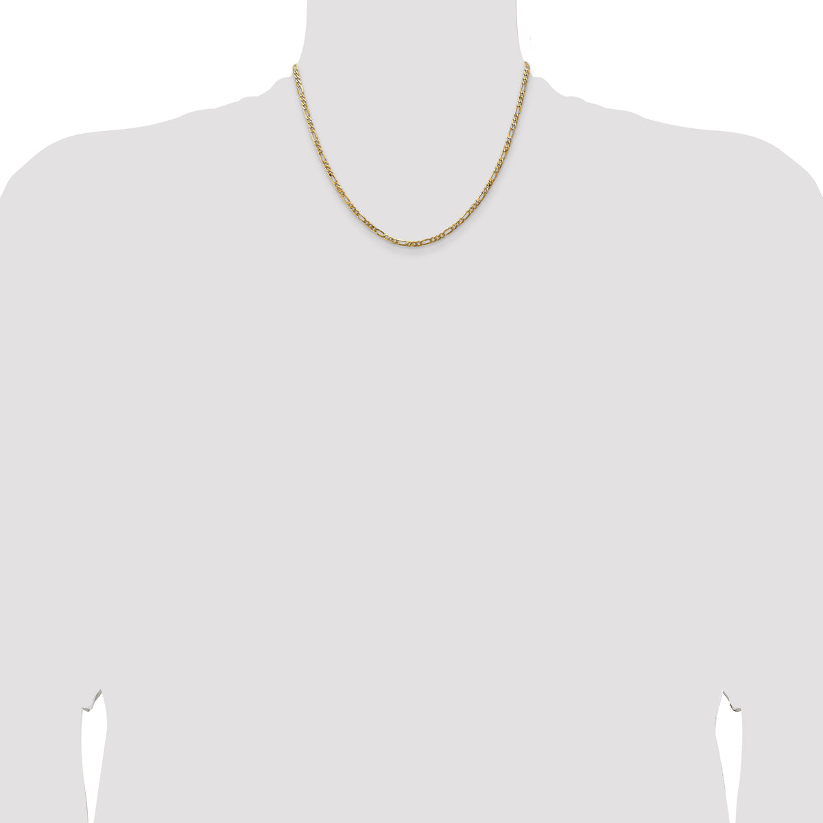 Gold (10K & 14K) Flat Figaro Chain - 14k Yellow Gold / 18 in / 3 mm