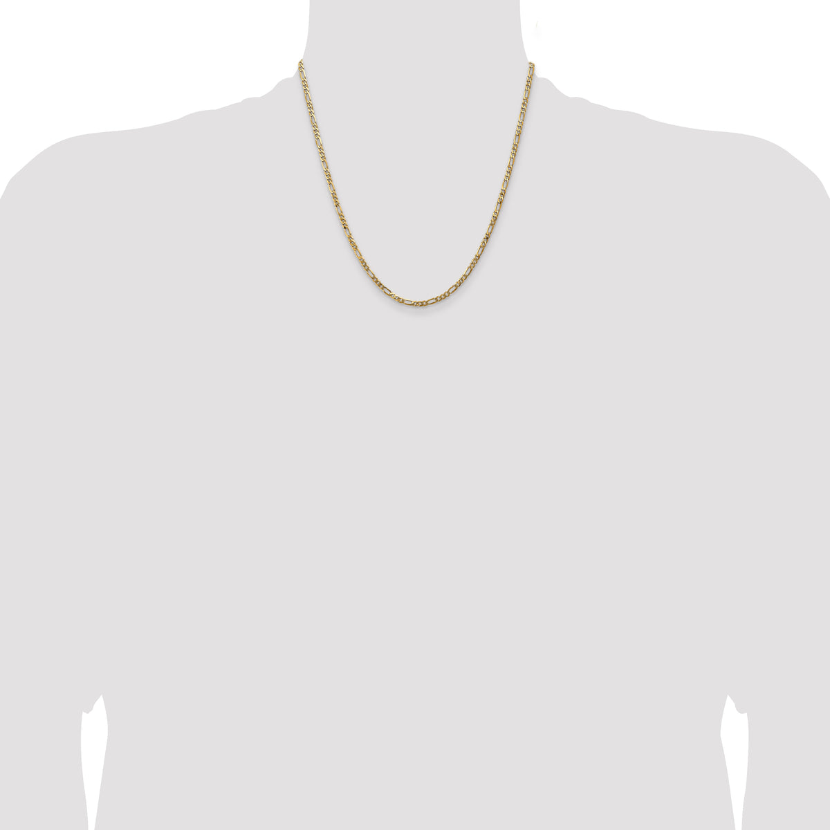 Gold (10K & 14K) Flat Figaro Chain - 14k Yellow Gold / 20 in / 3 mm