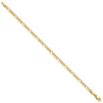 Gold (10K & 14K) Flat Figaro Chain Bracelet - 14k Yellow Gold / 6 in / 3 mm
