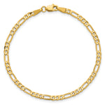 Gold (10K & 14K) Flat Figaro Chain Bracelet - 14k Yellow Gold / 6 in / 3 mm