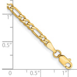 Gold (10K & 14K) Flat Figaro Chain Bracelet - 14k Yellow Gold / 6 in / 3 mm