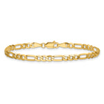 Gold (10K & 14K) Flat Figaro Chain Bracelet - 14k Yellow Gold / 7 in / 4 mm