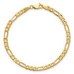Gold (10K & 14K) Flat Figaro Chain Bracelet - 14k Yellow Gold / 7 in / 4 mm