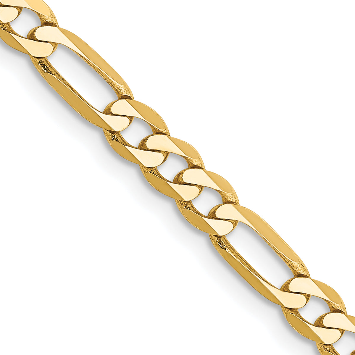 Gold (10K & 14K) Flat Figaro Chain - 14k Yellow Gold / 16 in / 4 mm