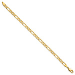 Gold (10K & 14K) Flat Figaro Chain Bracelet - 14k Yellow Gold / 7 in / 4.75 mm