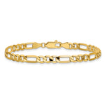 Gold (10K & 14K) Flat Figaro Chain Bracelet - 14k Yellow Gold / 7 in / 4.75 mm