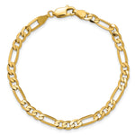 Gold (10K & 14K) Flat Figaro Chain Bracelet - 14k Yellow Gold / 7 in / 4.75 mm