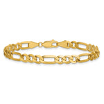 Gold (10K & 14K) Flat Figaro Chain Bracelet - 14k Yellow Gold / 7 in / 5.25 mm
