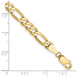 Gold (10K & 14K) Flat Figaro Chain Bracelet - 14k Yellow Gold / 7 in / 5.25 mm