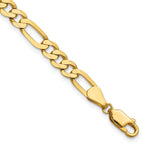 Gold (10K & 14K) Flat Figaro Chain Bracelet - 14k Yellow Gold / 7 in / 5.25 mm