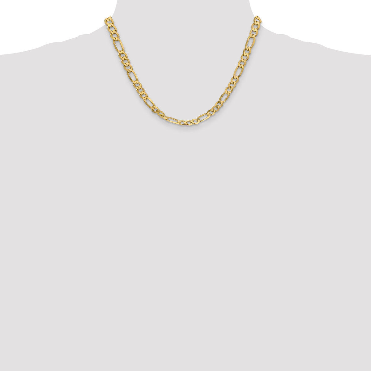 Gold (10K & 14K) Flat Figaro Chain - 14k Yellow Gold / 18 in / 6.25 mm