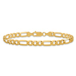 Gold (10K & 14K) Flat Figaro Chain Bracelet - 14k Yellow Gold / 9 in / 6.25 mm