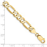 Gold (10K & 14K) Flat Figaro Chain Bracelet - 14k Yellow Gold / 7 in / 7 mm