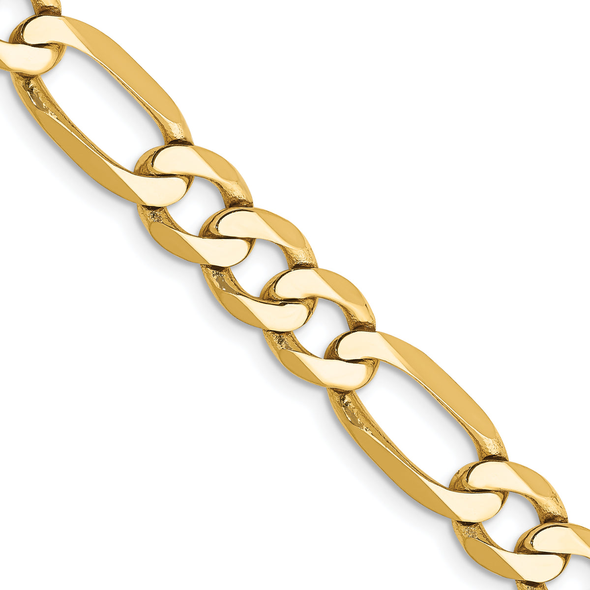 Gold (10K & 14K) Flat Figaro Chain - 14k Yellow Gold / 18 in / 7 mm