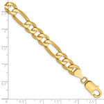Gold (10K & 14K) Flat Figaro Chain Bracelet - 14k Yellow Gold / 8 in / 7.5 mm