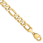 Gold (10K & 14K) Flat Figaro Chain Bracelet - 14k Yellow Gold / 8 in / 10 mm