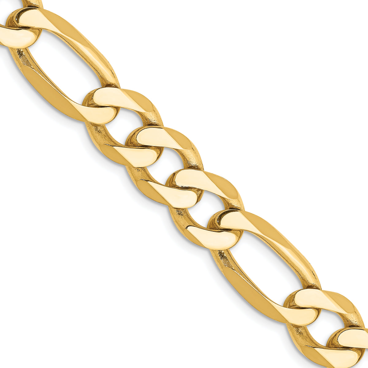Gold (10K & 14K) Flat Figaro Chain - 14k Yellow Gold / 20 in / 10 mm