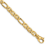 14k Yellow Gold Solid 6.5mm Fancy Flat Anchor Link Bracelet - 7.25 in