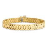 14k Yellow Gold Polished and Satin 8mm Men's Fancy Link 8 inch Bracelet, view 3