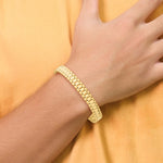 14k Yellow Gold Polished and Satin 8mm Men's Fancy Link 8 inch Bracelet, view 6