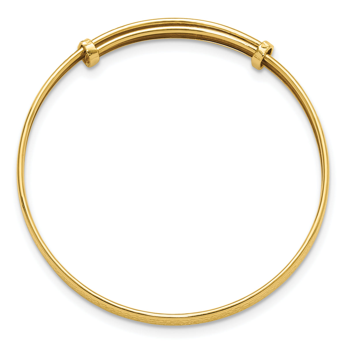 14k Yellow Gold Children's Diamond-cut 3.75mm Flexible Bangle, view 2
