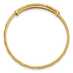 14k Yellow Gold Satin and Diamond-cut 3.15mm Flexible Bangle, view 2