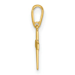 Gold Children's Cross Pendant - 14k Yellow Gold / 6.7 x 10.5 mm
