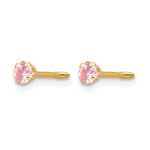 Madi K® 3mm CZ Screwback Earrings - Pink