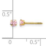 Madi K® 3mm CZ Screwback Earrings - Pink