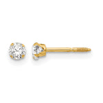 Madi K® 3mm CZ Screwback Earrings - White