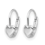 14k White Gold Madi K 5.00mm Heart Leverback Earrings