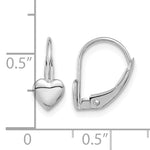 14k White Gold Madi K 5.00mm Heart Leverback Earrings