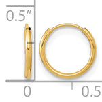 Madi K® Endless Hoop Earrings - 14k Yellow Gold / 1 mm / 9 mm, Standard