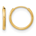 Madi K® Endless Hoop Earrings - 14k Yellow Gold / 1 mm / 9 mm, Standard