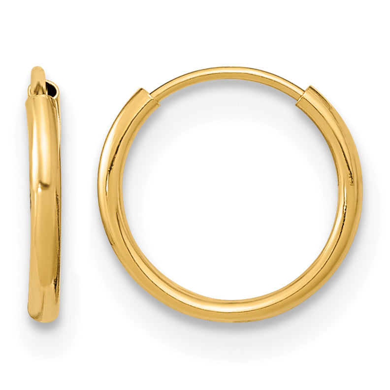 Madi K® Endless Hoop Earrings - 14k Yellow Gold / 1 mm / 9 mm, Standard