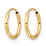 Madi K® Endless Hoop Earrings - 14k Yellow Gold / 1 mm / 12 mm