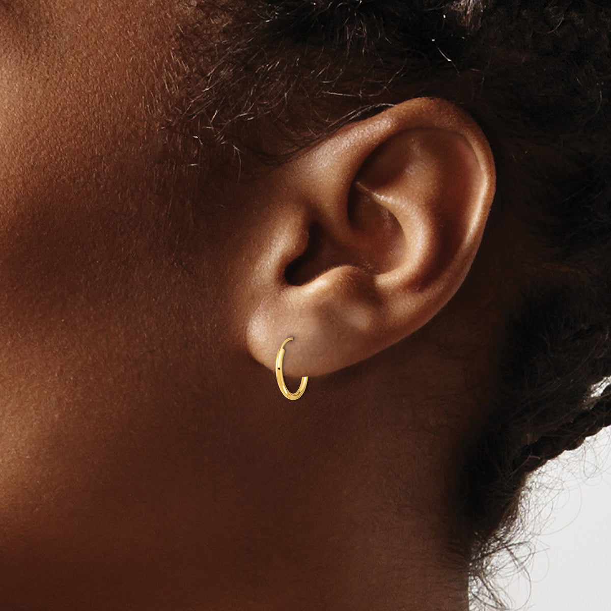 Madi K® Endless Hoop Earrings - 14k Yellow Gold / 1 mm / 12 mm