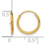 Madi K® Endless Hoop Earrings - 14k Yellow Gold / 1 mm / 12 mm