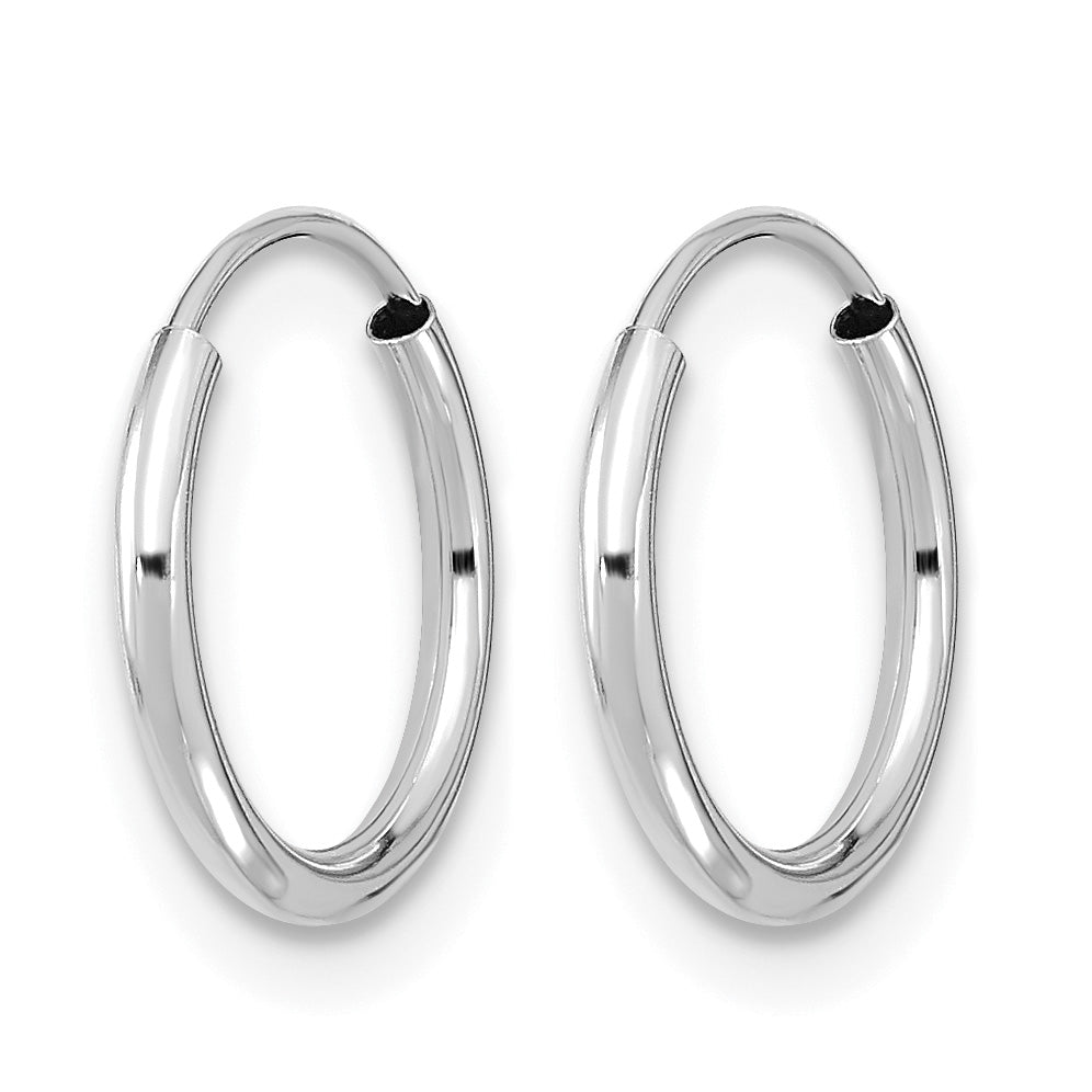 Madi K® Endless Hoop Earrings - 14k White Gold / 1 mm / 12 mm