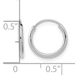 Madi K® Endless Hoop Earrings - 14k White Gold / 1 mm / 12 mm