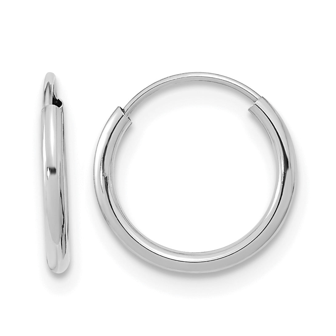 Madi K® Endless Hoop Earrings - 14k White Gold / 1 mm / 12 mm