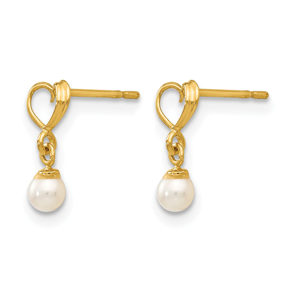 14k Madi K Freshwater Cultured Pearl Heart Dangle Post Earrings
