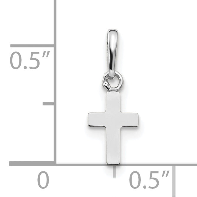 Gold Children's Cross Pendant - 14k White Gold / 5.4 x 9.5 mm