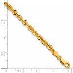 10K Hollow Cashmere Rope 030 Bracelet - 7 inch