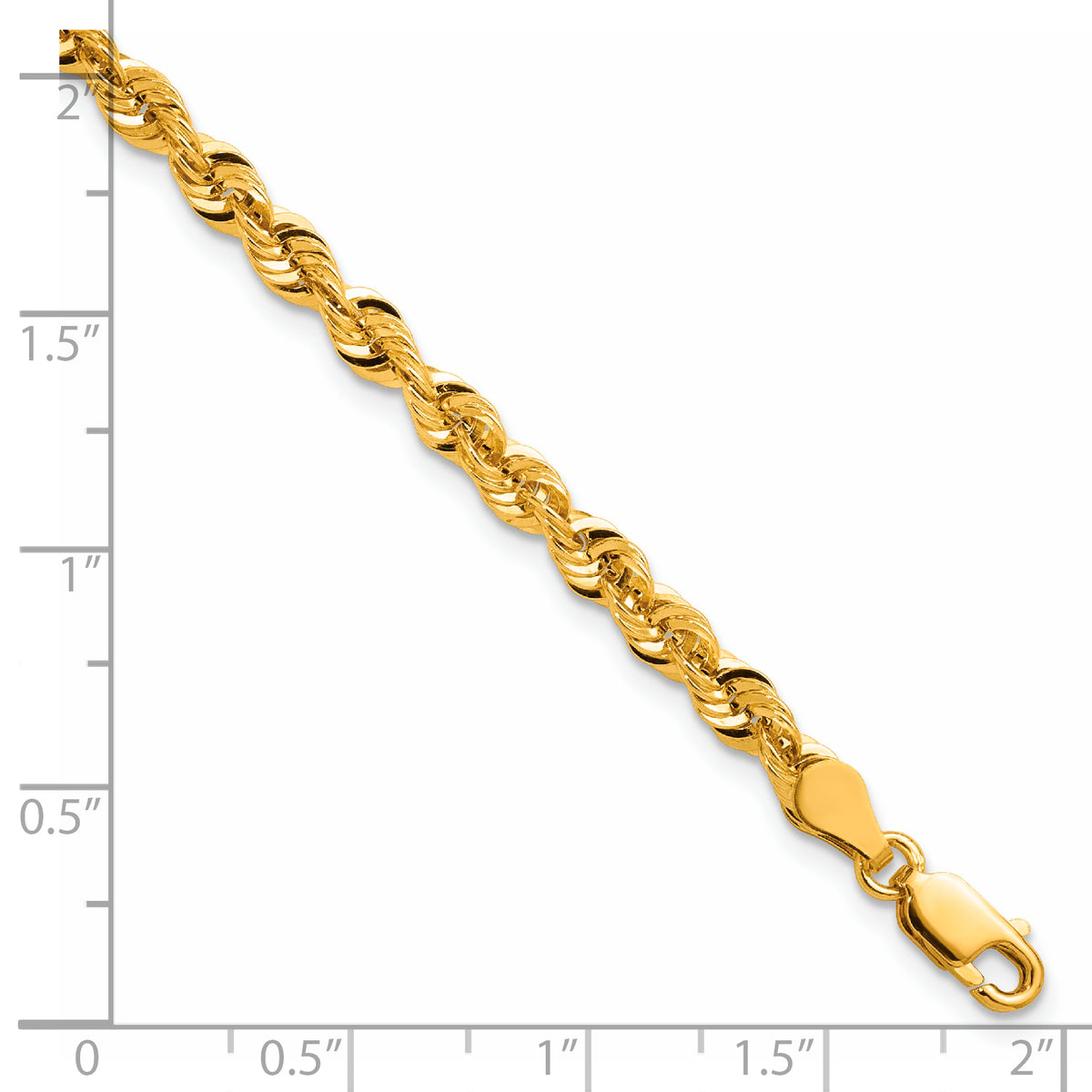 10K Hollow Cashmere Rope 030 Bracelet - 7 inch